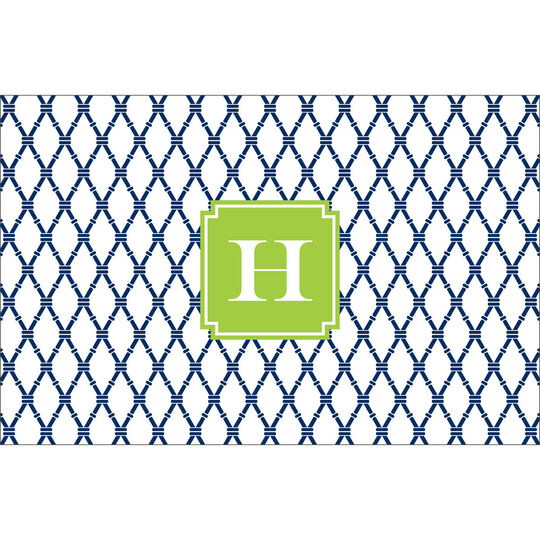 Bamboo Navy and Green Placemats